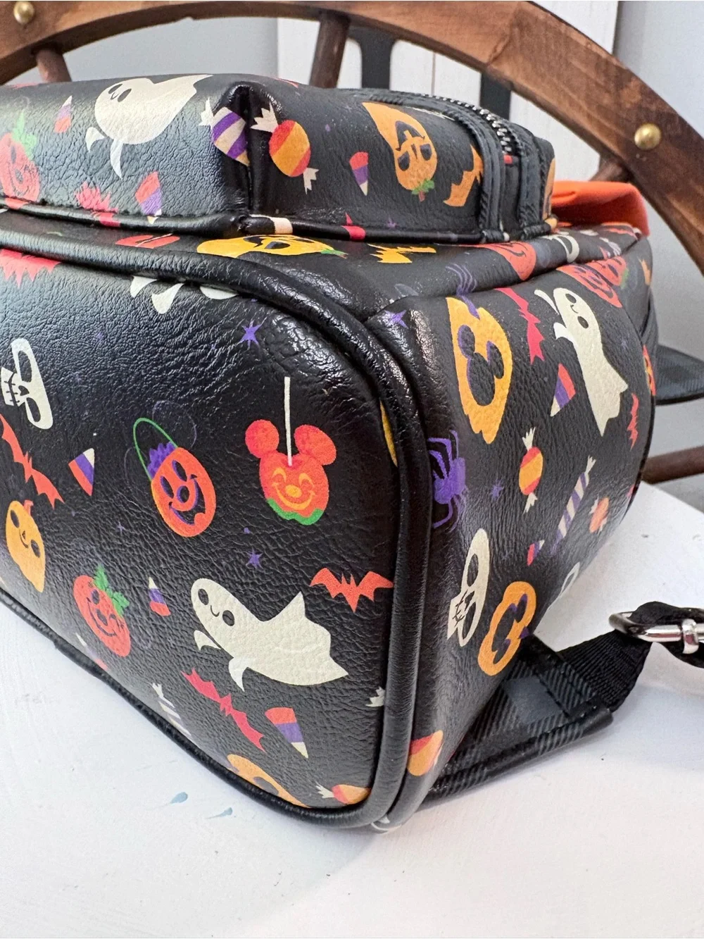 LOUNGEFLY Disney Parks 2021 Minnie Mouse Halloween AOP Backpack: COLLECTIBLE
